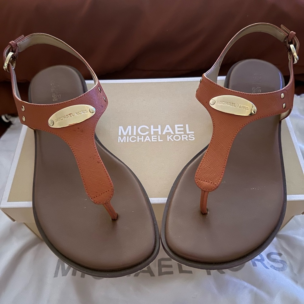 Orange Michael Kors sandals worn twice size 10